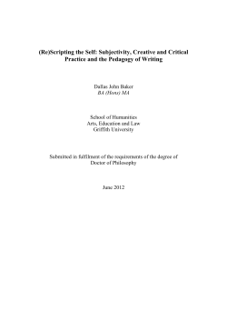 (Re)Scripting the Self: Subjectivity, Creative and Critical Practice