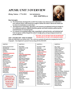 APUSH: UNIT 3 OVERVIEW