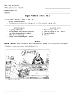Topic: Verbs in Motion! KEY