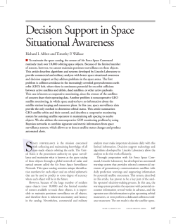 Decision Support in Space Situational Awareness
