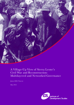 A Village-Up View of Sierra Leone`s Civil War and Reconstruction