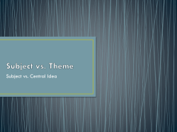 Subject vs. Central Idea