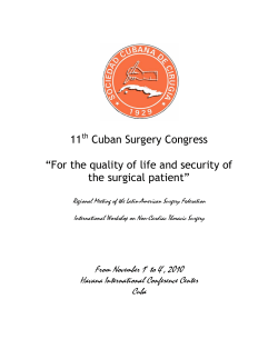 11 Cuban Surgery Congress &ldquo;For the quality of life and