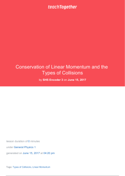 Conservation of Linear Momentum and the Types