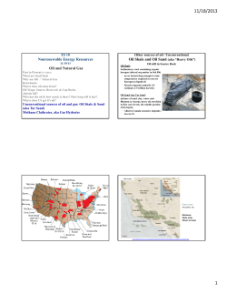 Nonrenewable Energy Resources Oil and Natural Gas Oil Shale