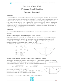 Problem of the Week Problem E and Solution Support