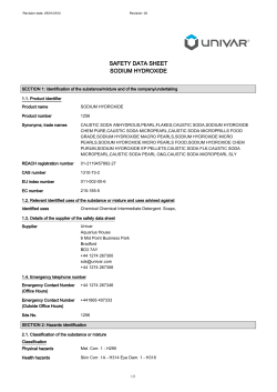 safety data sheet sodium hydroxide