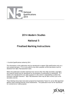 2014 Modern Studies National 5 Finalised Marking Instructions