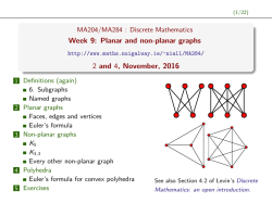 Week 9: Planar and non-planar graphs