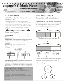 Math Newsletter - Spokane Public Schools
