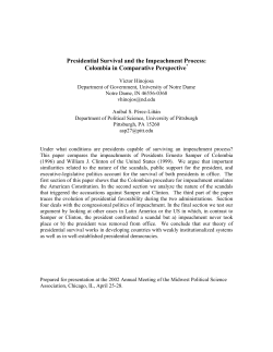 Presidential Survival and the Impeachment Process: Colombia in