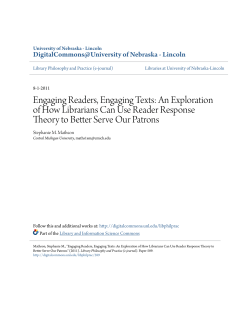 Engaging Readers, Engaging Texts: An Exploration of How