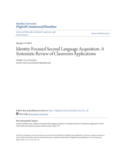 Identity-Focused Second Language Acquisition: A Systematic