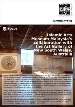 Islamic Arts Museum Malaysia`s collaboration with the Art Gallery of