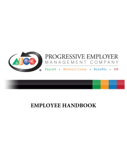 External Employee Handbook - Progressive Employer Management