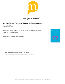 "On the Period Formerly Known as Contemporary" (2008)