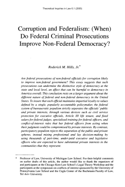Corruption and Federalism: (When) Do Federal Criminal