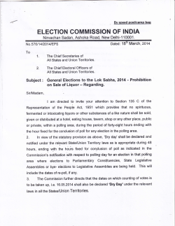 Prohibition on Sale of Liquor - Election Commission of India