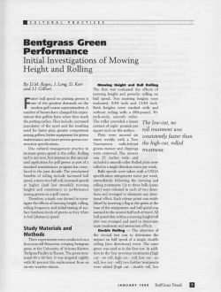 Cultural Practices: Bentgrass Green Performance