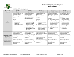 Curriculum Map- Scope and Sequence: World