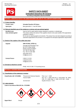 SAFETY DATA SHEET Unleaded Gasoline 95 Octane