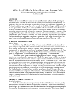 Offset Speed Tables for Reduced Emergency Response Delay