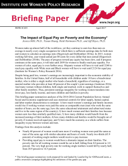 The Impact of Equal Pay on Poverty and the Economy*