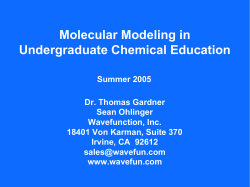 Molecular Modeling in Undergraduate Chemical Education