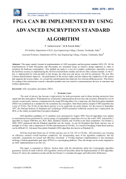 fpga can be implemented by using advanced encryption standard