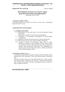 Determination of mercury in wine by vapour generation and atomic