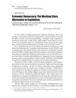 Economic Democracy: The Working Class Alternative to Capitalism