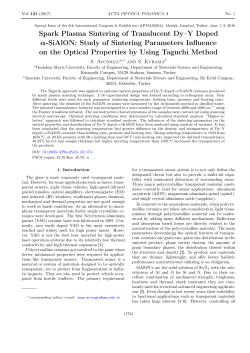 Spark Plasma Sintering of Translucent Dy–Y Doped α