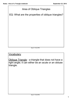 Notes - Area of a Triangle.notebook