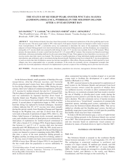 THE STATUS OF SILVERLIP PEARL OYSTER PINCTADA MAXIMA