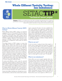 Whole Effluent Toxicity Testing: Ion Imbalance