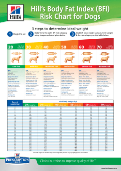 Hill`s Body Fat Index (BFI) Risk Chart for Dogs