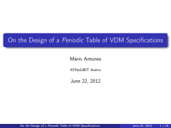 On the Design of a Periodic Table of VDM
