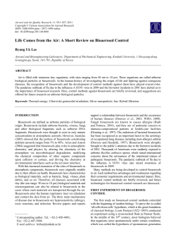 Life Comes from the Air: A Short Review on Bioaerosol Control