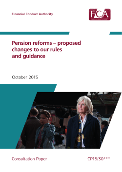 CP15/30: Pension reforms &ndash; proposed changes to our rules