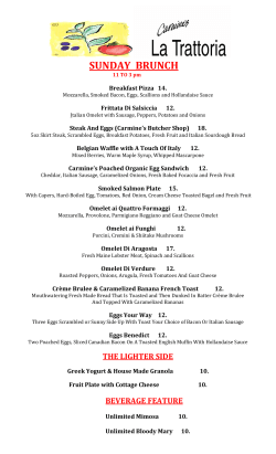 Brunch Menu - Carmine`s La Trattoria