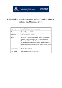 Early Native American women writers: Pauline Johnson, Zitkala
