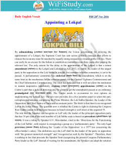 Appointing a Lokpal