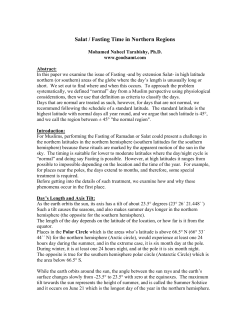 Salat / Fasting Time in Northern Regions