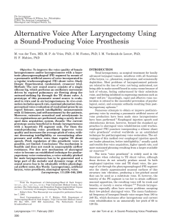 Alternative Voice After Laryngectomy Using a Sound