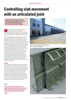 Controlling slab movement with an articulated joint