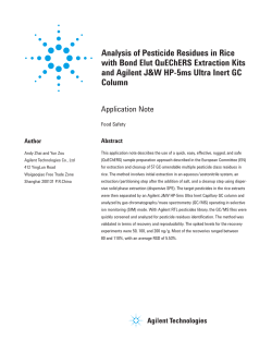 Analysis of Pesticide Residues in Rice with Bond Elut