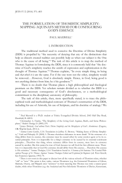 the formulation of thomistic simplicity