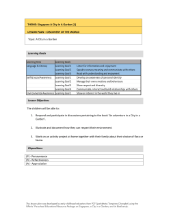 THEME: Singapore A City In A Garden (1) LESSON PLAN