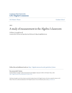 A study of measurement in the Algebra I classroom