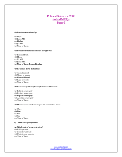 Political Science &ndash; 2000 Solved MCQs Paper-I